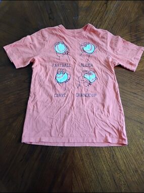 OshKosh B'gosh Coral Pink Baseball Grip Tee - size: 12